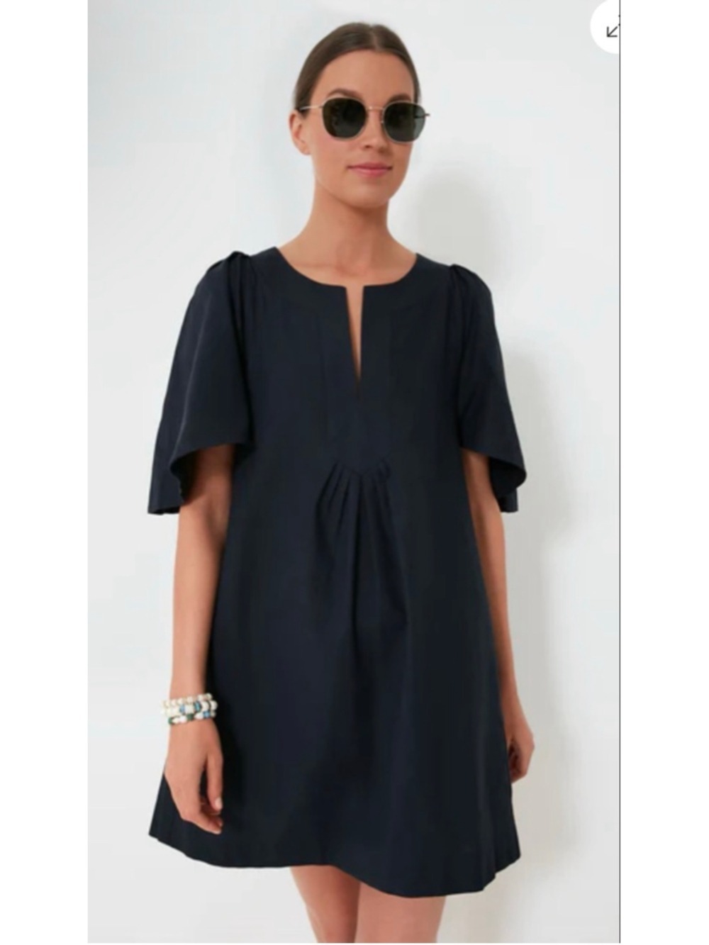 NWT Tuckernuck POMANDER PLACE Navy Finley Flutter Sleeve Mini Dress XL
